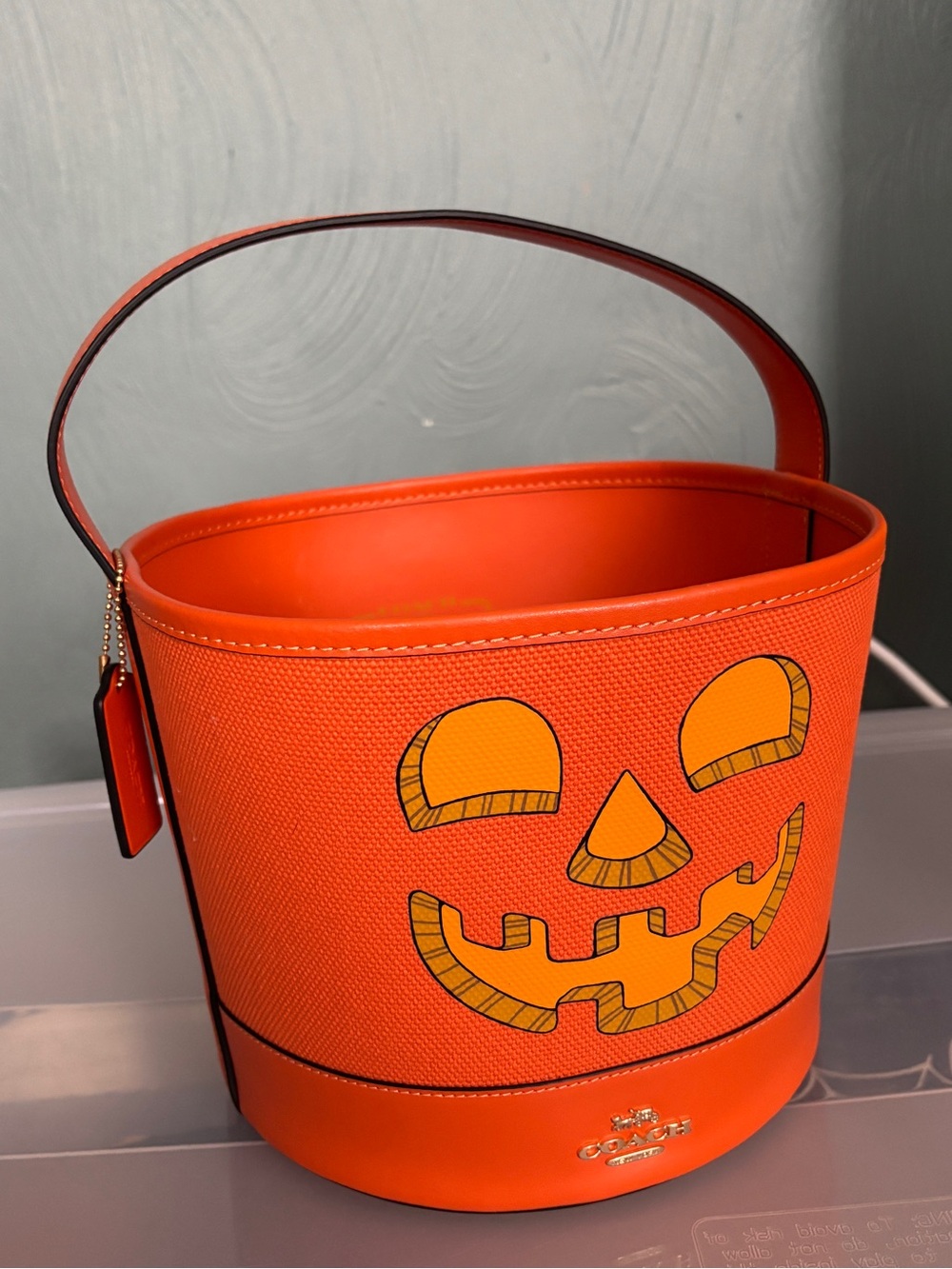 Coach Halloween Pumpkin Trick or Treat Bucket Bag